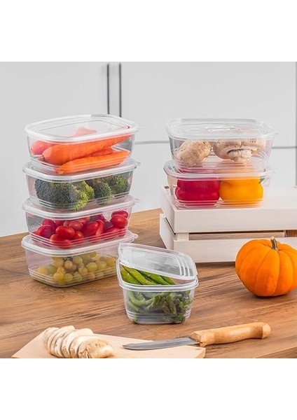 1072 20'li Buzluk Düzenleyici Saklama Kabı Kendinden Kapaklı Derin Dondurucu Saklama Kabı 1lt Şeffaf indirimleri