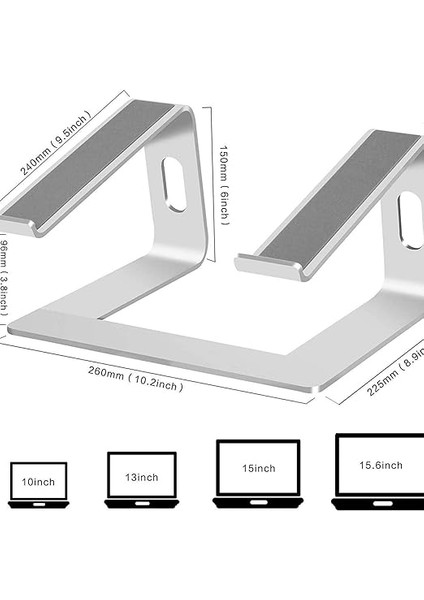 Alüminyum Ergonomik Katlanır Macbook Bilgisayar Standı Gümüş fiyatları