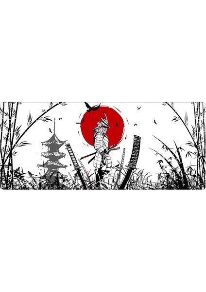 Gaming Mouse Pad 70X30 Samurai Mouse Pad Xl Büyük Dikişli Oyuncu Mouse Pad Speed Mousepad (Samurai, 70X30 Cm)