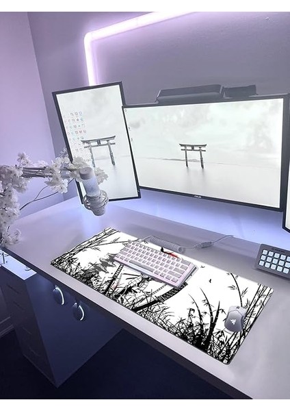 Gaming Mouse Pad 70X30 Samurai Mouse Pad Xl Büyük Dikişli Oyuncu Mouse Pad Speed Mousepad (Samurai, 70X30 Cm) modelleri