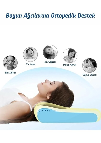 Ortopedik Visko Yastık Boyun Fıtığı Boyun Düzleşmesi Boyun Ağrısı Destekli Lüks Yastık, Figiza, Beyaz, Standart fırsatları