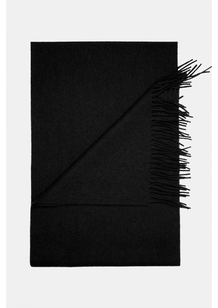 Erkek Siyah Yün Kaşkol