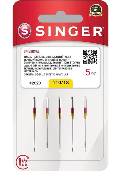Singer 2020 (110/18) Dikiş Makinesi Için 5 Iğne - Universal ..