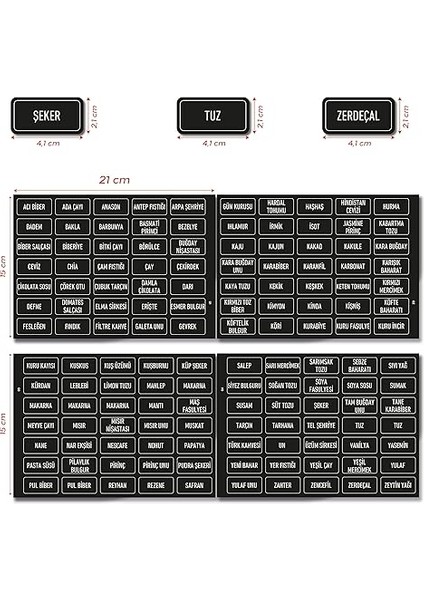 Baharatlık Etiketleri - Kendinden Yapışkanlı - 140 Adet Çıkartma Baharat Etiketleri - Suya Dayanıklı - Siyah Baharat Kutuları Etiketleri modelleri