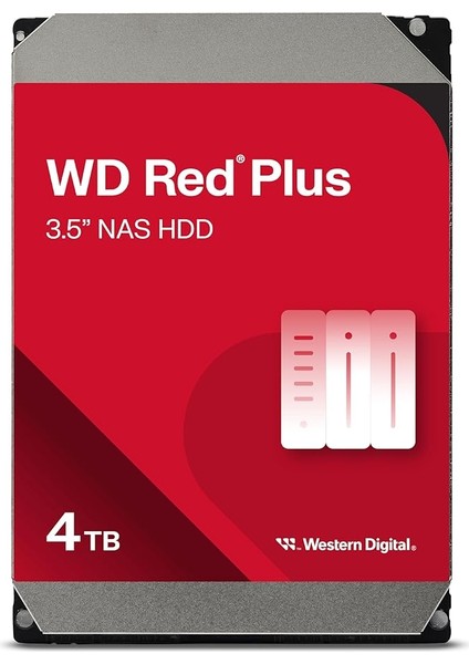 Digital 4tb Wd Red Plus Nas Dahili Sabit Disk HDD - 5400 Rpm, Sata 6 Gb/s, Cmr, 256 MB Önbellek, 3.5" -WD40EFPX