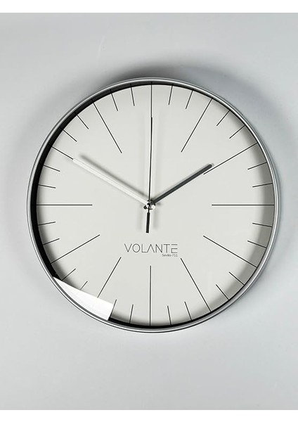 Modern Duvar Saatleri Noble Serisi 35 cm Ø Gerçek Cam Ev/ofis/mutfak/sınıf/okul Sessiz & Akar (Gümüş) modelleri