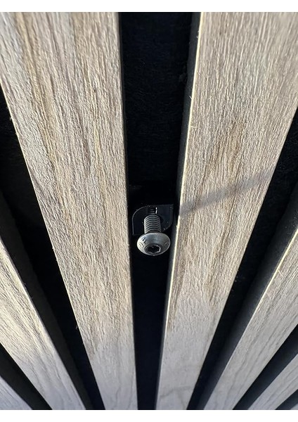 Akustik Duvar Panelleri Için M5 Vida Klipsi - Akupanel - Akustik Paneller - Iç Dişli - Lameller Arasındaki Mesafe 13 Ila 15 mm - 20 mm M5 Vida Dahil - 2 Adet