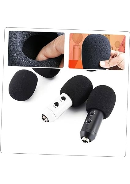 6ADET Kalın Mikrofon Süngeri Kapağı El Mikrofonu Için Toz Aksesuarı Ktv Şarkı ve Stüdyo Kullanımı Için Uygun modelleri