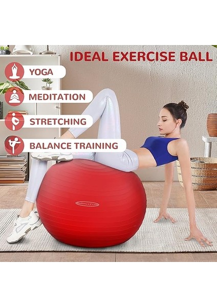 Patlamaya Dayanıklı ve Kayma Dirençli Egzersiz Topu - Yoga, Fitness, Hızlı Pompalı Doğum Topu, 907 kg Kapasite, Çoklu Renk ve Boyutlar indirimleri