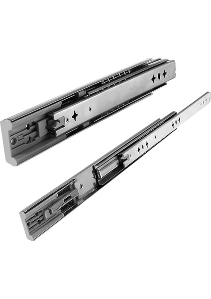 (1 Çift ) Frenli Teleskopik Çekmece Rayı Bilyalı Dolap Çekmecesi Ray Metal En 4.3 cm Uzunluk 45 cm indirimleri