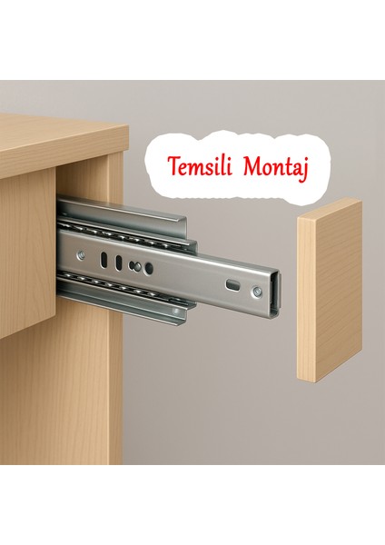 (1 Çift ) Frenli Teleskopik Çekmece Rayı Bilyalı Dolap Çekmecesi Ray Metal En 4.3 cm Uzunluk 45 cm fırsatları