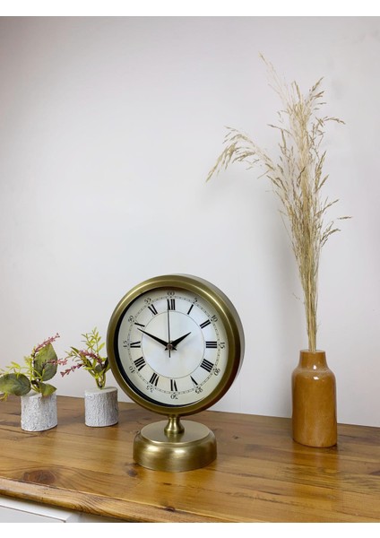 25 x 20 cm Eskitme Vintage Gold Masa Saati modelleri