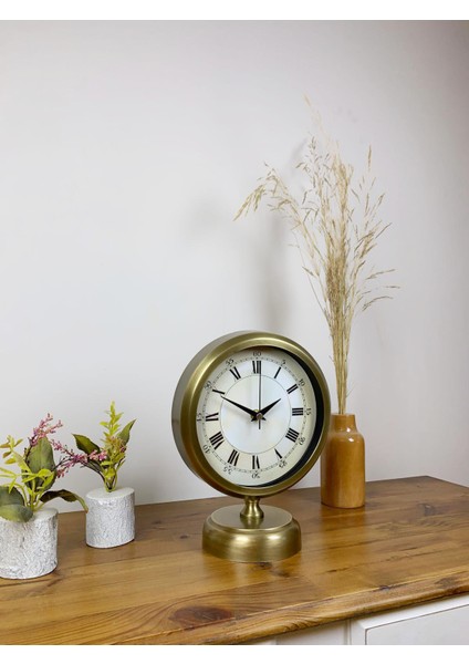 25 x 20 cm Eskitme Vintage Gold Masa Saati fırsatları