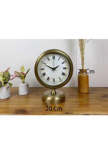 25 x 20 cm Eskitme Vintage Gold Masa Saati indirimleri