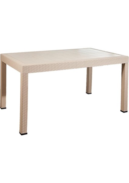 Rattan Lüx Dikdörtgen Cappucino Masa Takımı Bahçe&balkon fırsatları