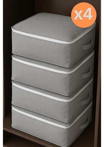 4 Adet Çok Amaçlı Giysi Dolap Düzenleyici Hurç- Kazak-Giysi-Pike-Battaniye Hurcu 40X40X30 cm fiyatları