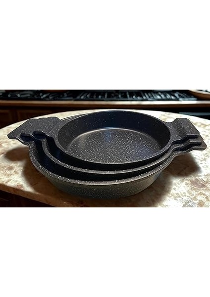 Döküm Sahan Tava Seti, Siyah, Yapışmaz Yüzey, Siyah Renk modelleri