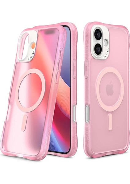 Ciel By Cyrıll iPhone 16 Magsafe Kılıf Ultrasheer Mag Sararma Karşıtı Hava Kanalı Teknolojisi™ Askeri Sınıf Koruma Baby Pink Mat Kapak - ACS08259