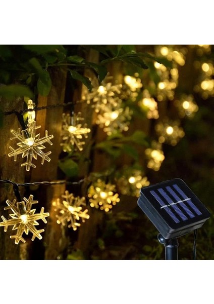 7 Metre 50 LED Günışığı Kartanesi Dış Mekan Işıkları, Güneş Enerjili LED Işıklar