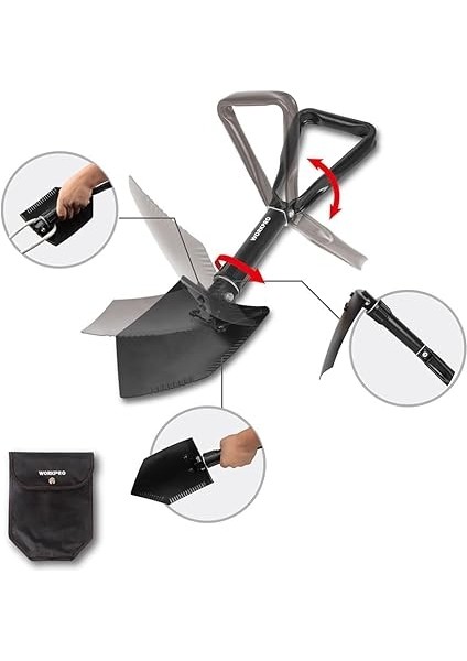 WP335006 570MM Katlanabilir Çok Amaçlı Profesyonel Kamp Küreği modelleri