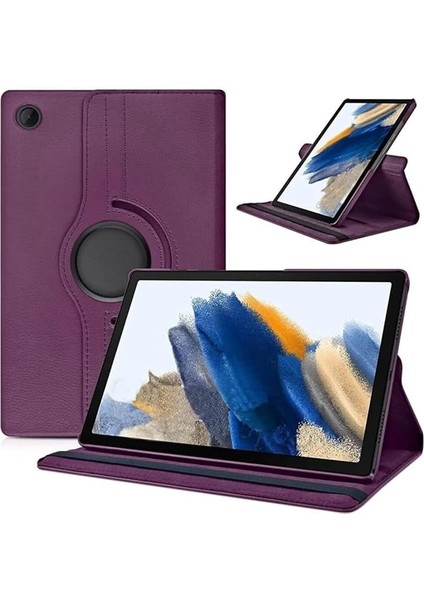 Samsung Galaxy Tablet Kılıfı Yatay ve Dikey Standlı 360 Derece Döner Tablet Kılıfı (Mor, Galaxy Tab A9)