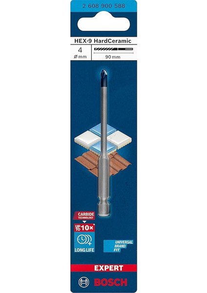 Professional 1x Expert Hex-9-Hardceramic Matkap Ucu (Sert Fayanslar, Ø 4 Mm, Aksesuar Döner Matkap/vidalamalar) fiyatları