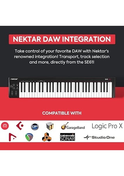 SE61 USB Mıdı Controller Klavye, Nektar Daw Entegrasyonlu, Siyah, 61 Tuş fırsatları