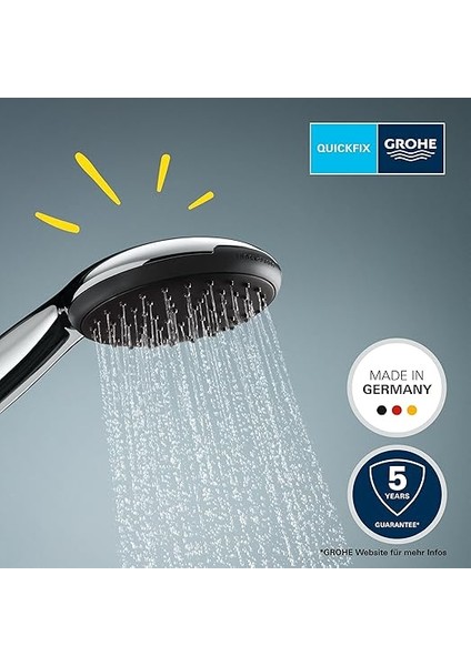 Vitalio Start 110 El Duşu, 2 Akışlı Yağmur ve Jet Duşu, Smartswitch, 110MM Yuvarlak Duş Başlığı, Kireç Önleyici Sistem, Krom, 26947001 modelleri