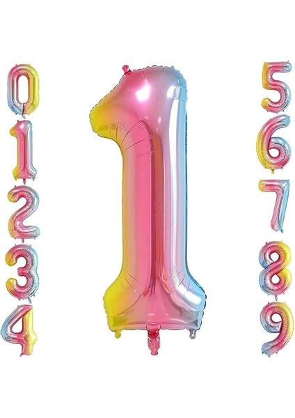 Gitti 1 Rakam 32 Inc 80 cm Gokkusagı Folyo Balon