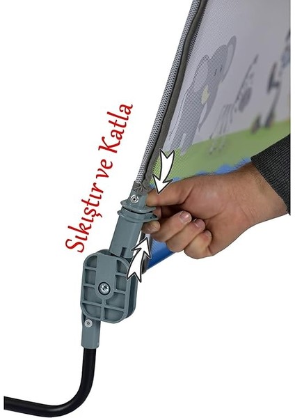 Baby AGU-105-90 Katlanabilir Yatak Bariyeri (Hayvan Desenli, 90CM) modelleri