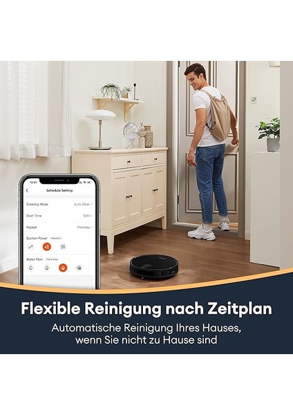 D6S Robot Vacuum Cleaner, Vibration Mopping, 3000PA Strong Suction, Super Slim, App Control, Ideal For Pet Hair, Hard Floors And Carpets indirimleri