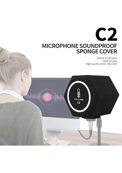 Mikrofon Gürültü Azaltma Rüzgar Ekran C2 Mikrofon -Filtre Akustik Kayıt Stüdyoları Mikrofon Ses Emici Köpük Ses Yalıtım Topu fiyatları