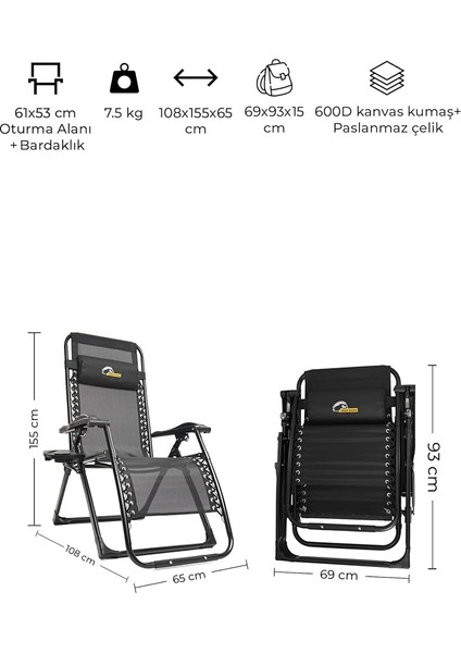 Badger Heimdall No Gravity Şezlong, Katlanır Sandalye, Dayanıklı Kamp Ekipmanları, Kamp Aksesuarları, Açık Hava Sporları modelleri