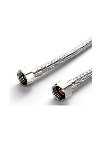 Adet 3/8 Dişi Çelik Klozet Bağlantı Flex Hortumu Spirali 90 cm