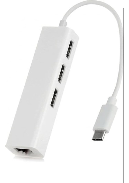 Type-C Ethernet Adaptörü, Android Telefon ve Tabletler Için Macbooklarda Ethernet Çalışmaz, 3 Port USB 2.0 Hub, RJ45 Ağ Bağlantısı fiyatları