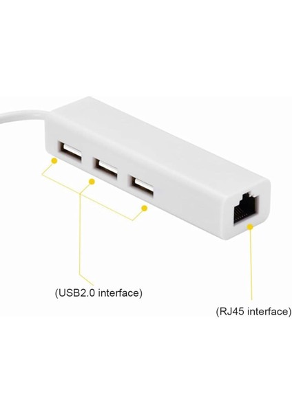 Type-C Ethernet Adaptörü, Android Telefon ve Tabletler Için Macbooklarda Ethernet Çalışmaz, 3 Port USB 2.0 Hub, RJ45 Ağ Bağlantısı modelleri