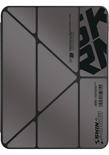 iPad Air 11 2025 M3 - Air 11 2024 - Air 10.9 (4. ve 5. Nesil) ile Uyumlu Kılıf Skinarma Holografik Tasarımlı Arkası Şeffaf Çıkarılabilir Magnetik Kira Kobai Kılıf (Füme)