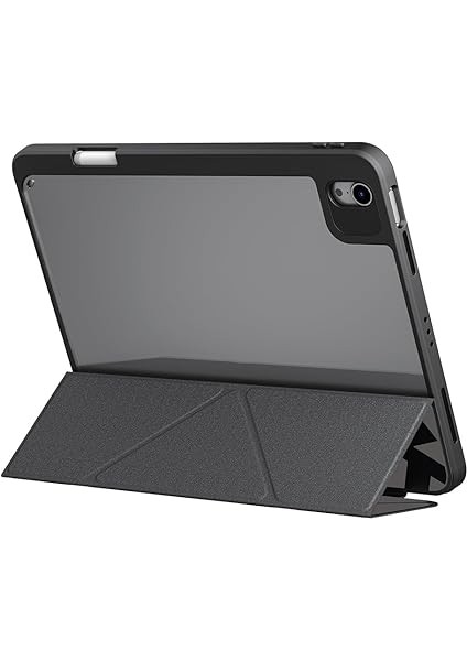 iPad Air 11 2025 M3 - Air 11 2024 - Air 10.9 (4. ve 5. Nesil) ile Uyumlu Kılıf Skinarma Holografik Tasarımlı Arkası Şeffaf Çıkarılabilir Magnetik Kira Kobai Kılıf (Füme) modelleri