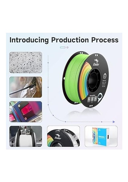 Resmi 3D Yazıcı Filament Ender Pla Pro Filament, Pla+ 3D Baskı Filamenti, Dayanıklı ve Dayanıklı, Boyutsal Doğruluk +/-0,02 Mm, 1,04 Kg/makara (Ep+-Elma Yeşili, Ender Pla Pro-1kg) fırsatları