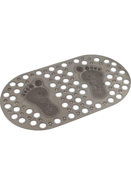 Mark Premium Serisi Banyo - Küvet Içi Kaydırmaz Vantuzlu Ayak Desenli Paspas 66,5 x 36,5 Cm, Siyah