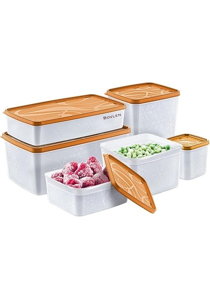 Life Alaska Derin Dondurucu Saklama Kabı 6'lı Set 9.5 Litre - Bpa (Turuncu)