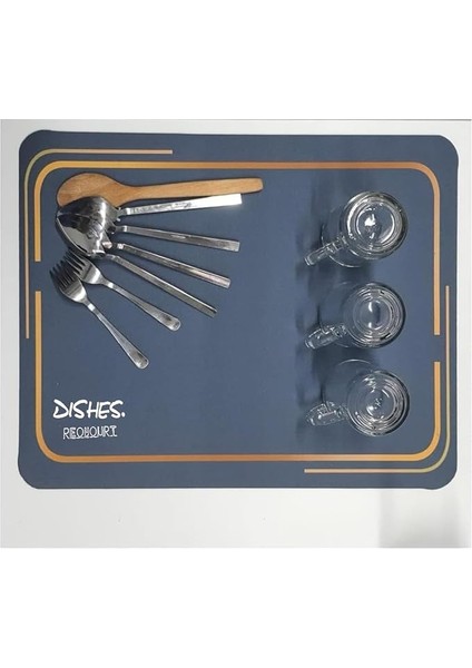 Home Tezgah Üstü Bulaşık Kurutma Matı,mutfak Matı, Tezgah Üstü Kaymaz Kurulama Örtüsü,bulaşık Kurutma Matı (Gri, 40X50)