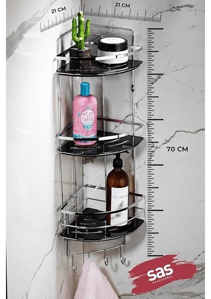 Haus Yapışkanlı Ömür Boyu Paslanmaz Kristal Ayarlanabilir Raf Banyo Düzenleyici Şampuanlık Lk-03 Kskk fiyatları