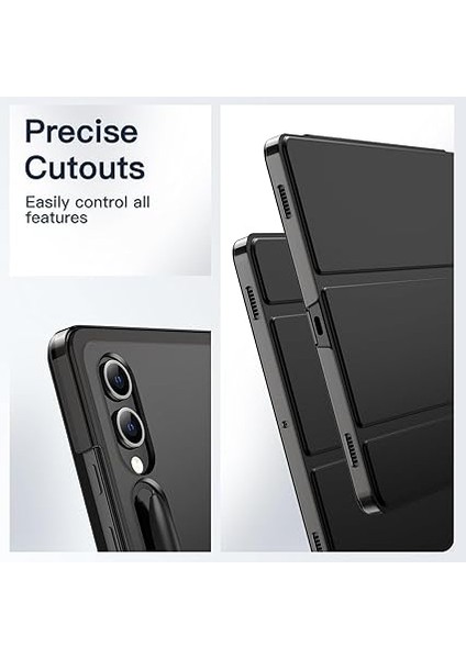 Galaxy Tab S10 Plus/tab S9 Plus 12.4 Inç S Pen Tutucu Yumuşak Standı Tablet Kılıfı (Siyah) fiyatları