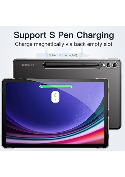 Galaxy Tab S10 Plus/tab S9 Plus 12.4 Inç S Pen Tutucu Yumuşak Standı Tablet Kılıfı (Siyah) modelleri
