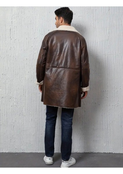 Eskitme Uzun Kaban Içi Yakası Kürklü Hakiki Deri modelleri