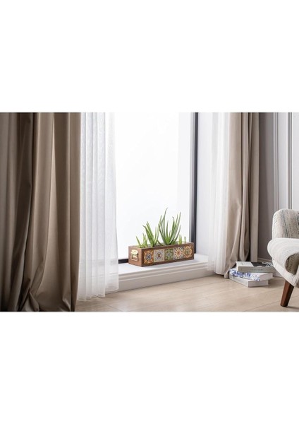 El Yapımı 5 Meksika Çinili Dekoratif Modern Ahşap Dikdörtgen Kaliteli Bahçe Balkon Saksı Saksılık modelleri