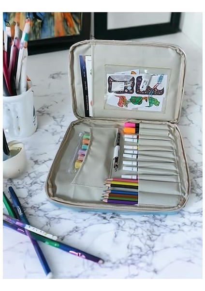 Resim Çantası Kalemlikli Defter Boya Malzemeleri Aktivite Çantası Unisex Kırtasiye Çantası modelleri