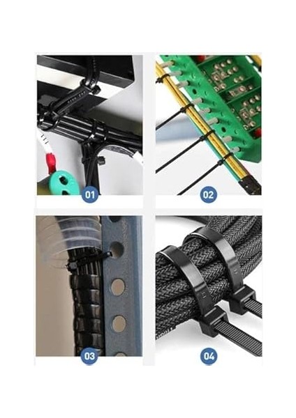 mm Siyah Kablo Bağı | 100 Adet Naylon 6.6 Plastik Cırt Kelepçe | 30 cm Kablo Toplayıcı | 18 kg Çekme Mukavemetli Kablo Düzenleyici indirimleri