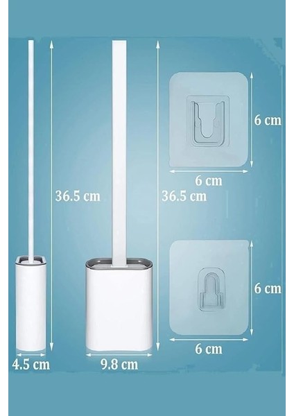 Fırçası Beyaz Renk Silikon Klozet Wc Banyo Küvet Temizleme Fırçası Antibakteriyel Kolay Temizlenir Delmeden Duvara Monte Ürün Boyutu: 36.5cm x 10CM x 4.1cm (Beyaz) modelleri